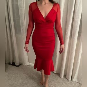 Women’s red midi dress